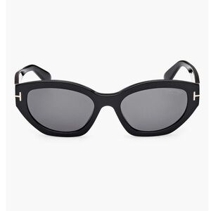 Tom Ford Black Cat-Eye Sunglasses with Gray Lenses
